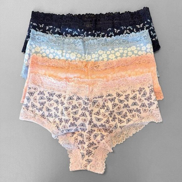 Victoria's Secret PINK Cheeky Lace Panties Womens Medium M LOT OF 4 VS Panty - Picture 2 of 8